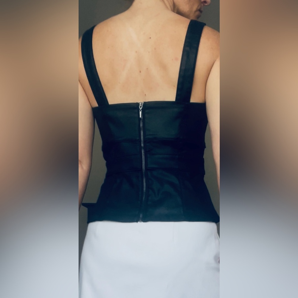 NWOT- White House Black Market Vegan Leather Top- HIGHLY SOUGHT AFTER - Picture 2 of 7